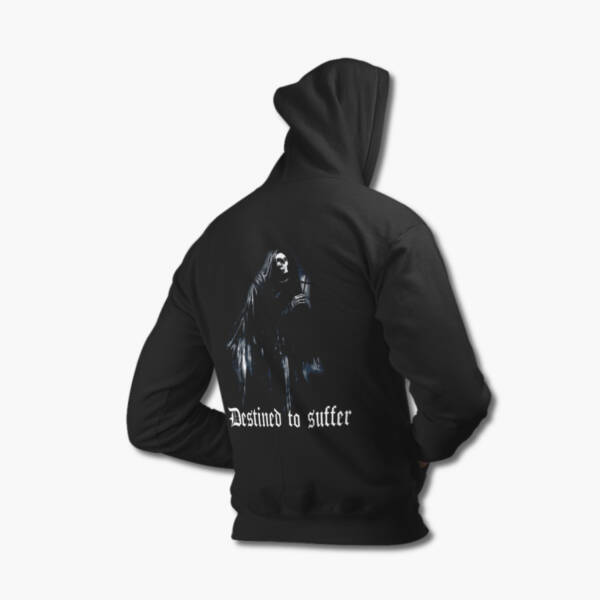 Destined to Suffer Hoodie, Destined to Suffer Artwork Black Sweatshirt - Image 4