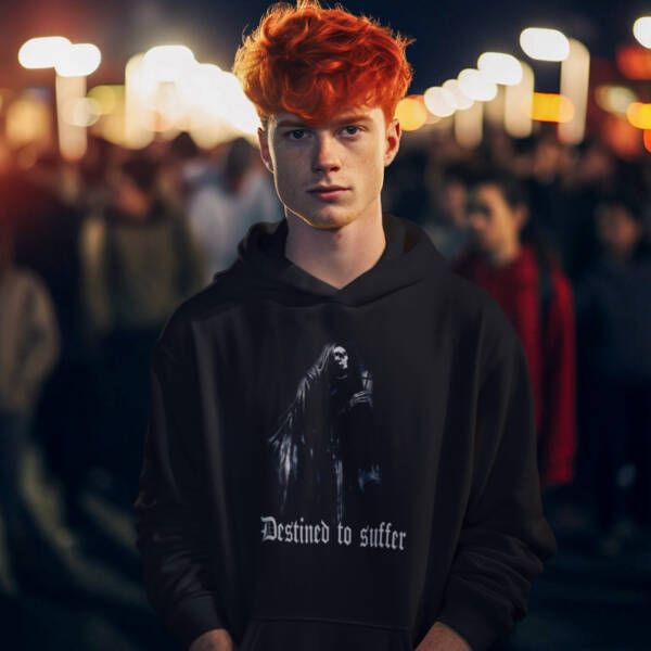Destined to Suffer Hoodie, Destined to Suffer Artwork Black Sweatshirt
