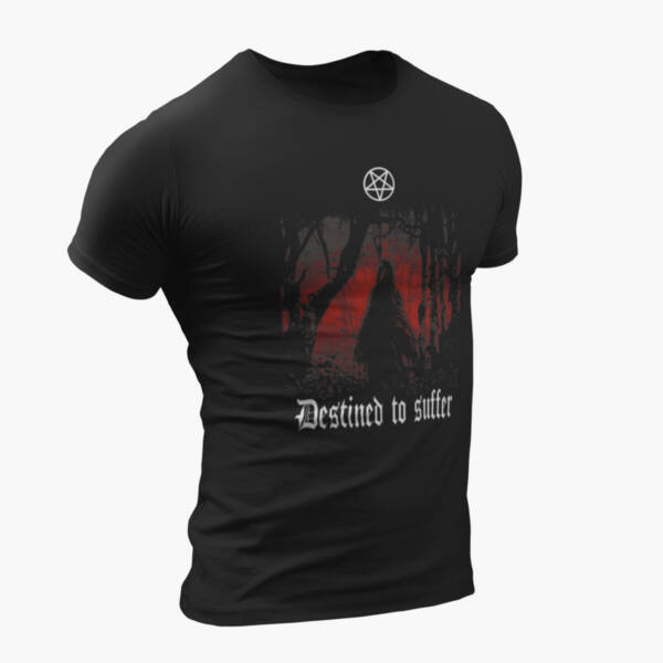 Destined to Suffer T-Shirt, Destined to Suffer Artwork Black T-Shirt - Image 3