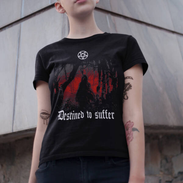 Destined to Suffer T-Shirt, Destined to Suffer Artwork Black T-Shirt