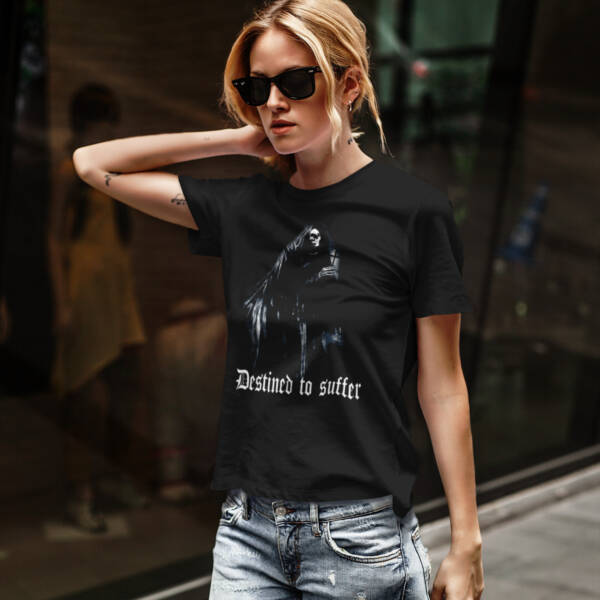 Destined to Suffer T-Shirt, Destined to Suffer Artwork Black T-Shirt - Image 2