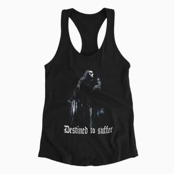 Destined to Suffer Tank Top, Destined to Suffer Artwork Black Athlete