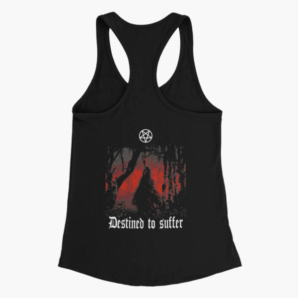 Destined to Suffer Tank Top, Destined to Suffer Artwork Black Athlete - Image 2