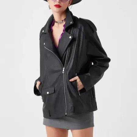 Geniune Leather Jacket, Black Oversize Leather Jacket