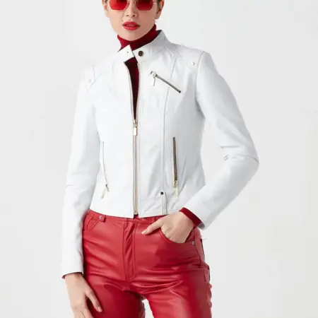 Geniune Leather Jacket, White Leather Jacket