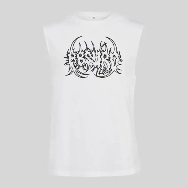 Absurd Logo Black Sleeveless Tank Top - Image 4