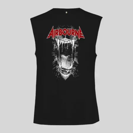 Airbourne Black Dog Barking Black Sleeveless Tank Top