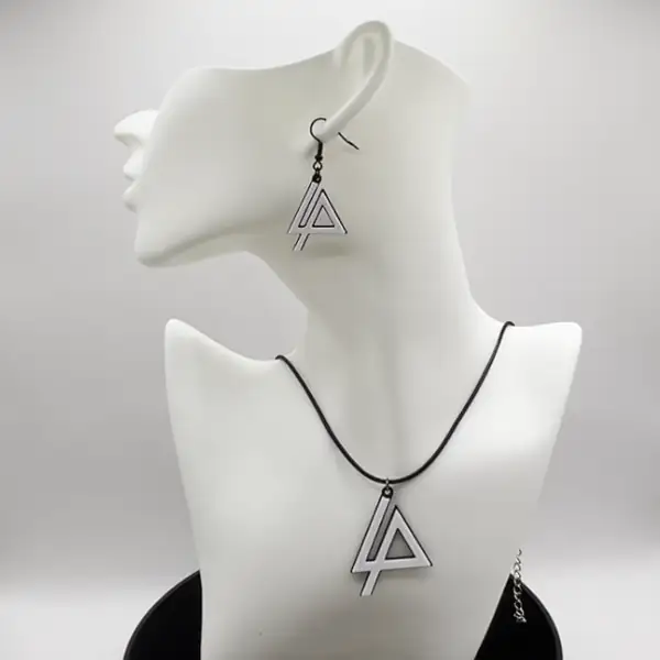 Linkin Park Earrings and Necklace, LP Logo Earrings and Necklace - Image 2
