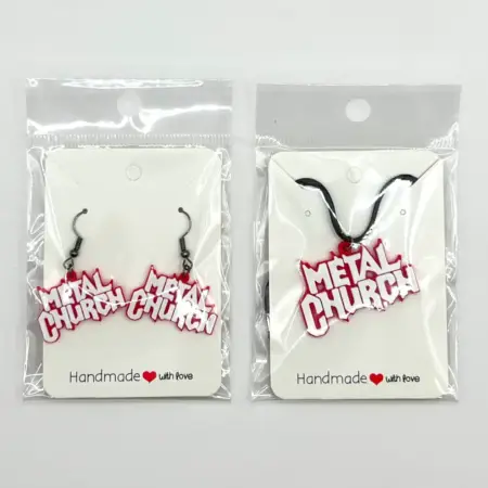 Metal Church Earrings and Necklace, Metal Church Logo Earrings and Necklace
