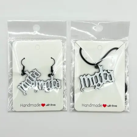 Mgla Earrings and Necklace, Mgła Logo Earrings and Necklace