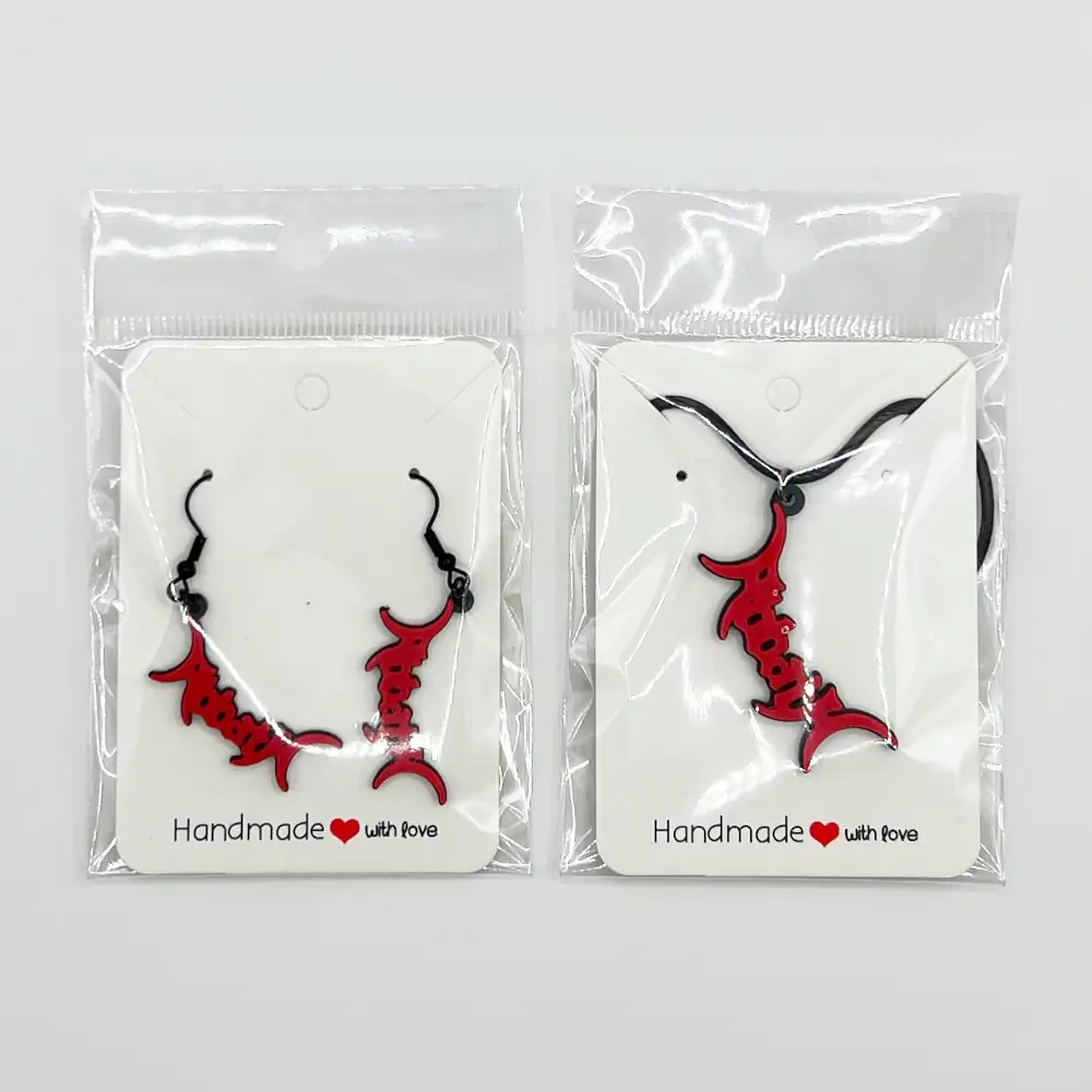 Abbath Earrings and Necklace, Abbath Logo Earrings and Necklace