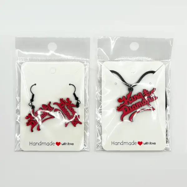 King Diamond Necklace and Earrings, King Diamond Logo Earrings and Necklace