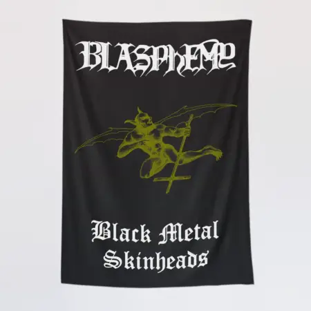 Blasphemy Tapestry, Blasphemy Black Metal Skinheads Tapestry Wall Poster