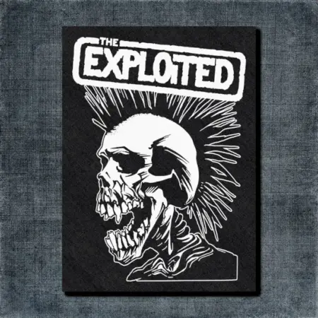 The Exploited Back Patch, Vintage Skull Oversize Patch